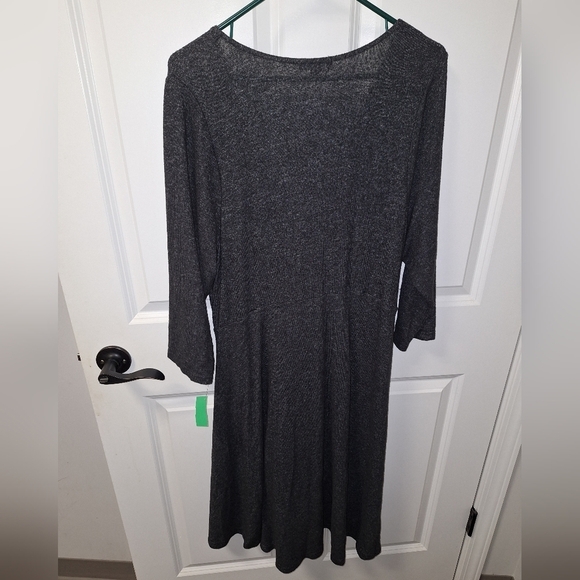 A Torrid size 2 faux wrap maxi dress in dark grey. - Picture 5 of 6